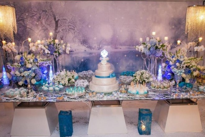 بوفيه بالازرق الكلاسيكي