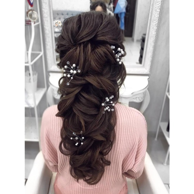 اجمل تسريحة عروس لطويلات القامة