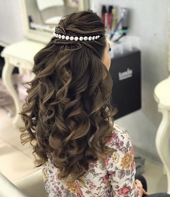 اجمل تسريحة عروس لطويلات القامة