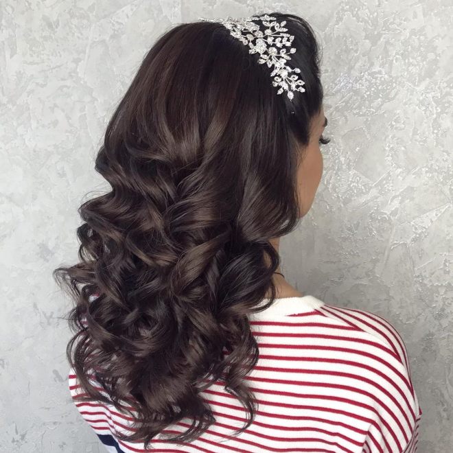 اجمل تسريحة عروس لطويلات القامة