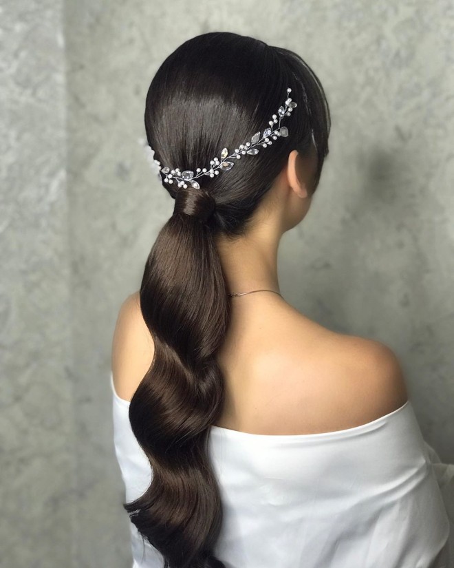 اجمل تسريحة عروس لطويلات القامة