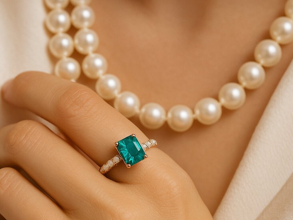 خواتم خطوبة ملوّنة ومجوهرات العروس 2025: عودة الفنتج واللؤلؤ والذهب